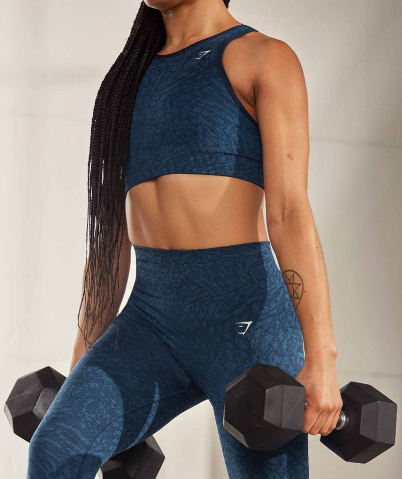 Women's Gymshark Adapt Animal Seamless Leggings Navy | NZ 8RXMNV